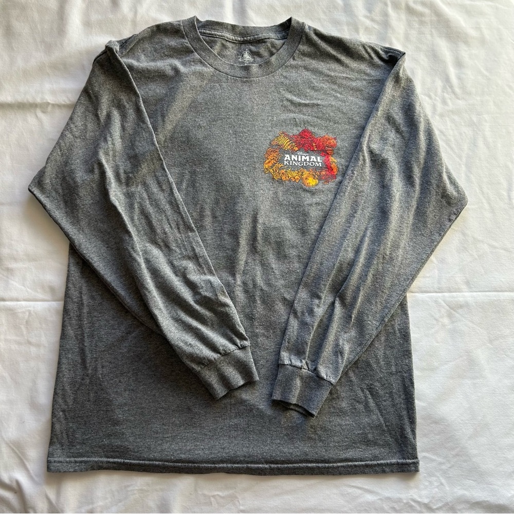 Disney's Animal Kingdom Wild Adventure Long Sleeve Shirt Gray Size L